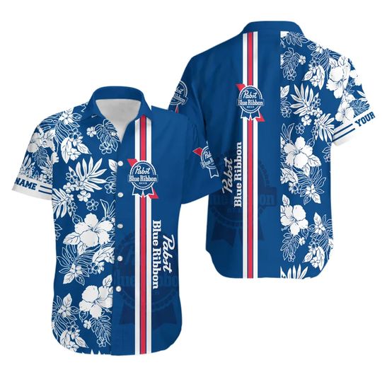 Discover Pabst Blue Bibbon Hawaiian Shirt | Gift For Beer | Mens Hawaiian Shirt