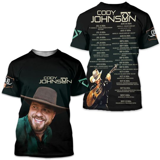Discover Cody Johnsonn 2024 Tour With Schedule 3D T-shirt