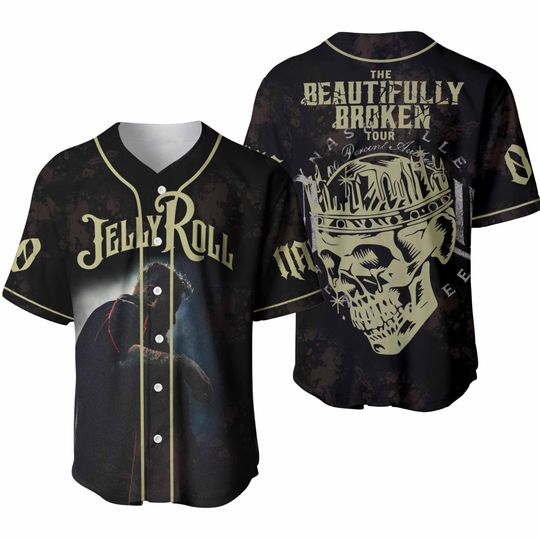 Discover Custom Jelly Roll The Beautifully Broken Tour 2024 Baseball Jersey