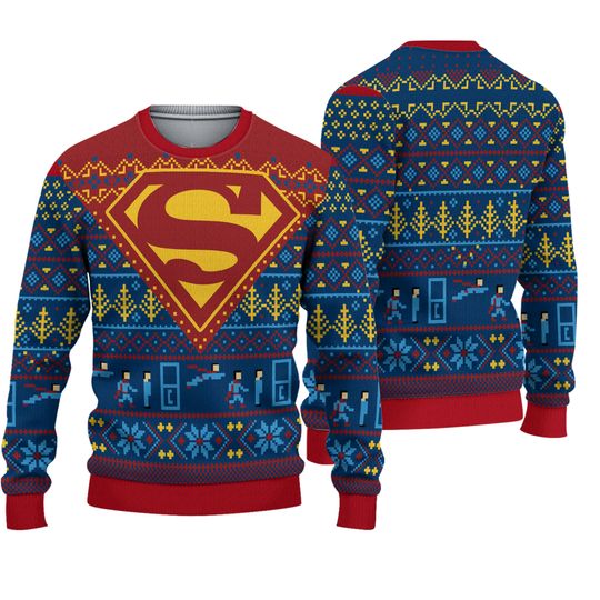Discover Superman-Themed Ugly Christmas Sweater