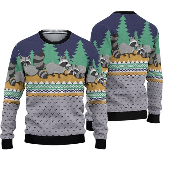 Discover Raccoon Christmas Ugly Christmas Sweater