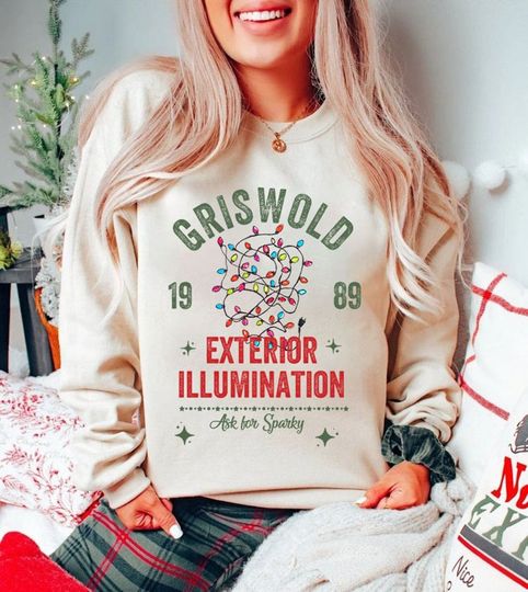 Discover Christmas Griswold Exterior Illumination 1989 Sweatshirt, Christmas Lighting