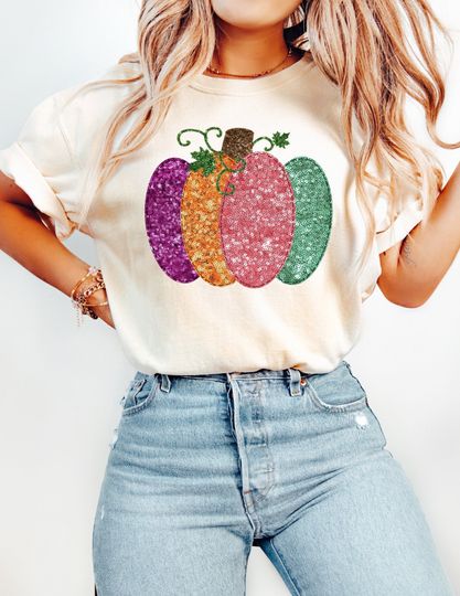 Discover Pumpkin Fall Glitter Shirt
