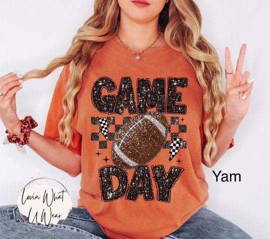 Discover Comfort Colors Football Mom T-Shirt