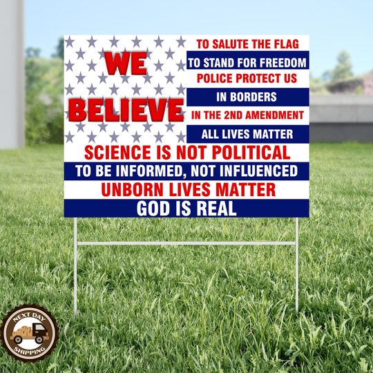 Discover We Believe USA Political Yard Sign