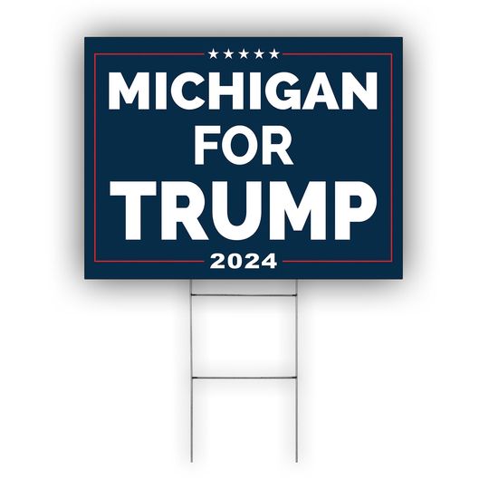 Discover Michigan For Trump 2024 Yard Sign, Vote For Trump Presidential Election 2024