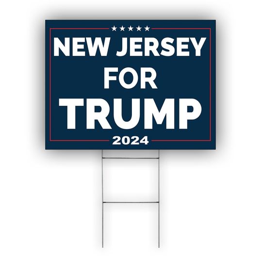 Discover New Jersey For Trump 2024 Yard Sign, Vote For Trump Presidential Election 2024