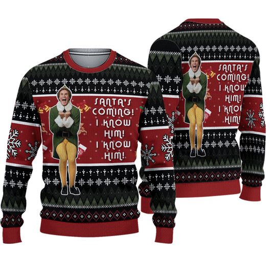 Discover Christmas Elf Movie Sweater, Elf Christmas Ugly Sweater