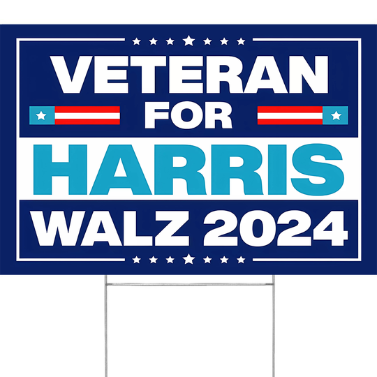 Discover Veterans for Harris Walz Yard Sign - Coroplast We Choose Freedom, Harris For President 2024 Yard Sign