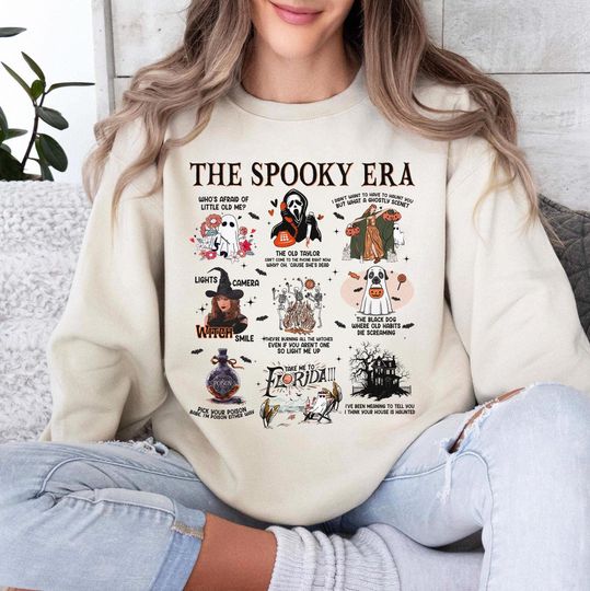 Discover Halloween Songs Sweatshirt, Halloween Sweatshirt, Fall Season, Pumpkin Halloween, Ghost Haunt, Spooky Season Sweatshirt