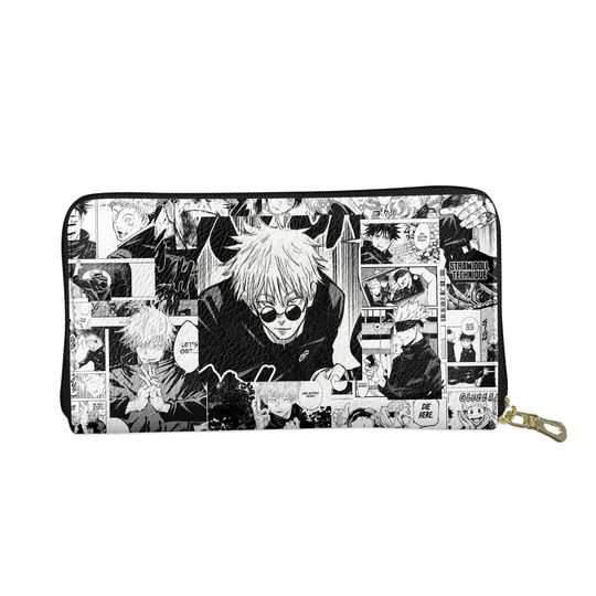 Discover Jujutsu Satoru Leather Wallet, Anime Zipper Wallet