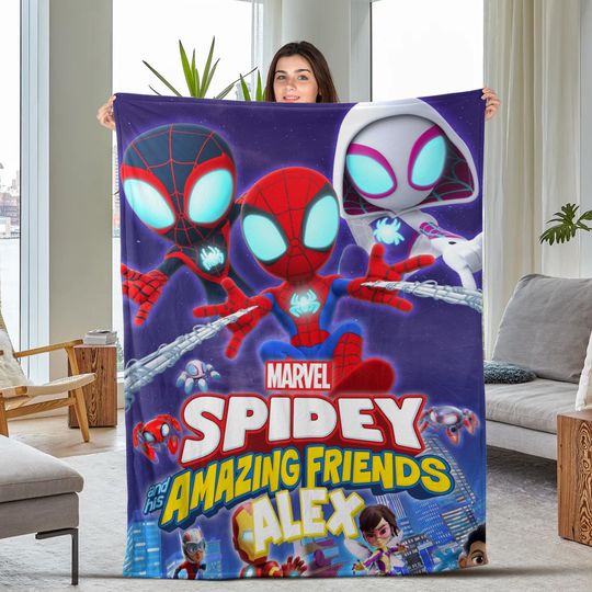 Discover Personalized Spidey And Amazing Friends Blanket, Spidey Fleece Blanket For Couch Sofa