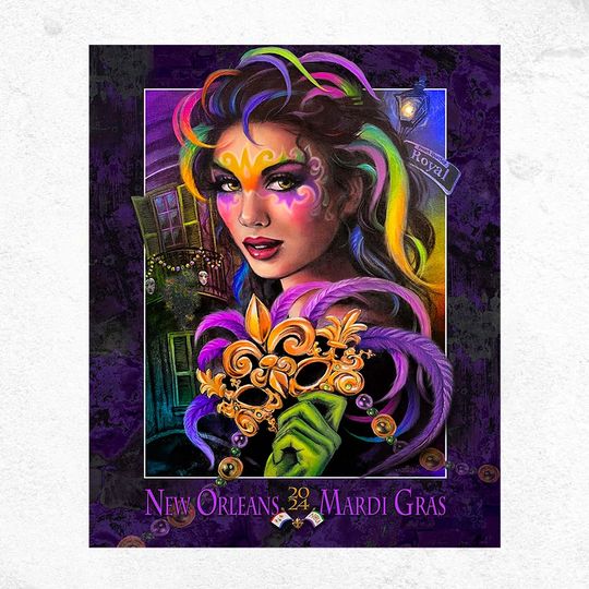 Discover Mardi Gras 2024 Poster Carnival Magical Castle New Orleans
