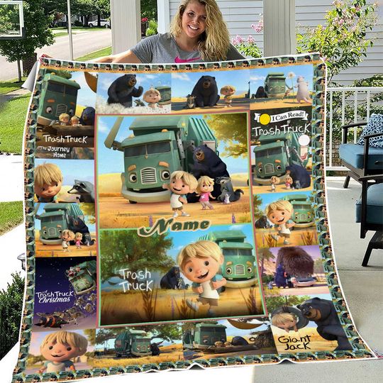 Discover Personalized Trash Truck Blanket, Trash Truck Fleece Blanket
