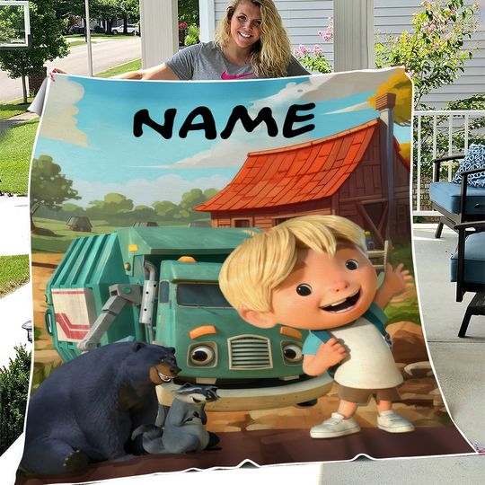 Discover Personalized Trash Truck Blanket, Trash Truck Fleece Blanket