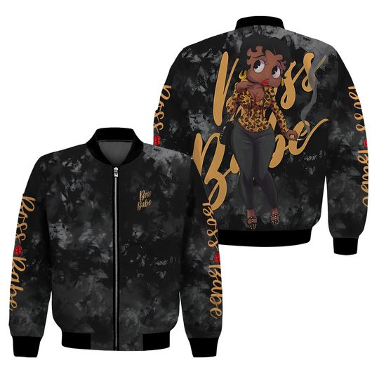 Discover Women's Betty Boop Bomber Jacket, Black Betty Boop Jacket