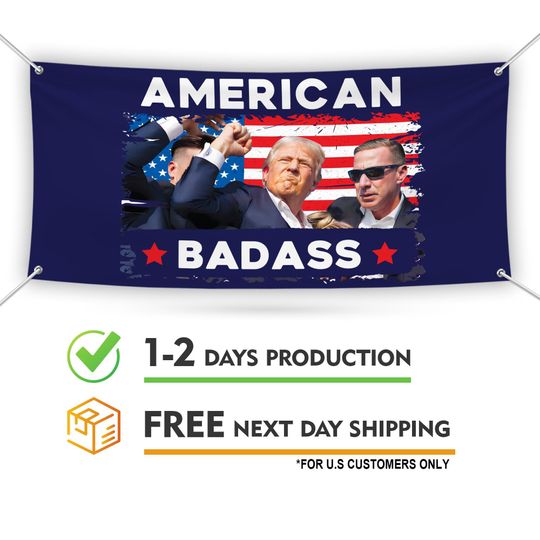 Discover American Badass Trump 2024 Election Vinyl Banner