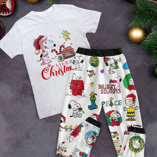 Discover Snoopy Pajamas Set, Personalized Family Pajamas, Family Christmas Pajamas Set.