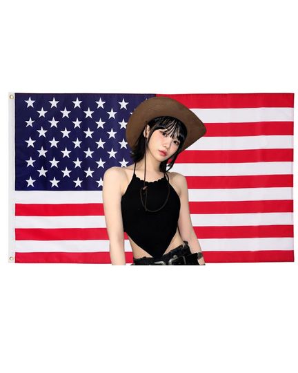 Discover Chaewon Le Sserafim USA Tapestry-  Bunnie KPOP American Tapestry Tiktok Meme Trendy Room Tapestry Fanmade