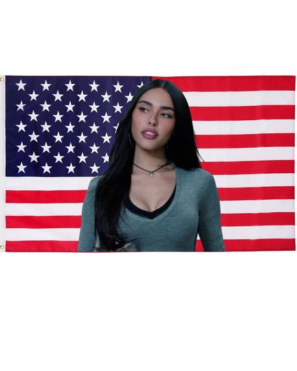 Discover Madison Beer Sultry USA Tapestry-  American Flag  Tiktok Meme Trendy Room Tapestry Fanmade