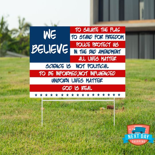 Discover We Believe Yard Sign, Double Sided Sign, Election 2024 Sign