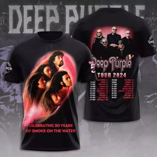 Discover Unisex 3D Deep Purple Shirt Rock Band Music T-Shirt 3D All Over Print T-Shirt