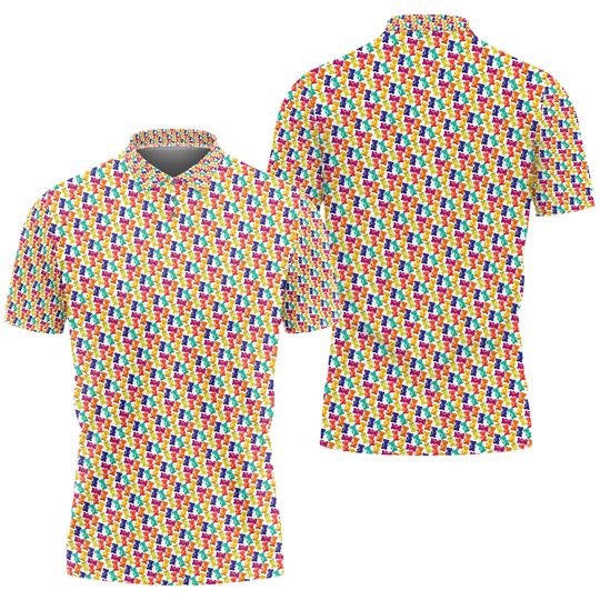 Discover Funny Gummy Colorful Bear Gift Golf Men's Polo Shirt