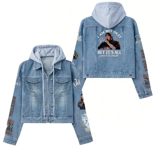 Discover Jelly Roll Hooded Denim Jacket, The Beautifully Broken Tour Jacket, Rock Music Jelly Roll Merch