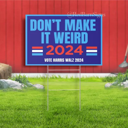 Discover Harris Walz yard sign Kamala, vote blue, election 2024
