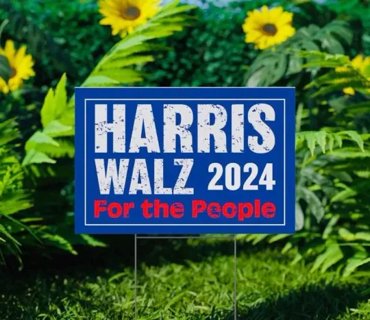 Discover Harris Walz 2024 For The People Let's Finish The Job Save Democracy Yard Sign