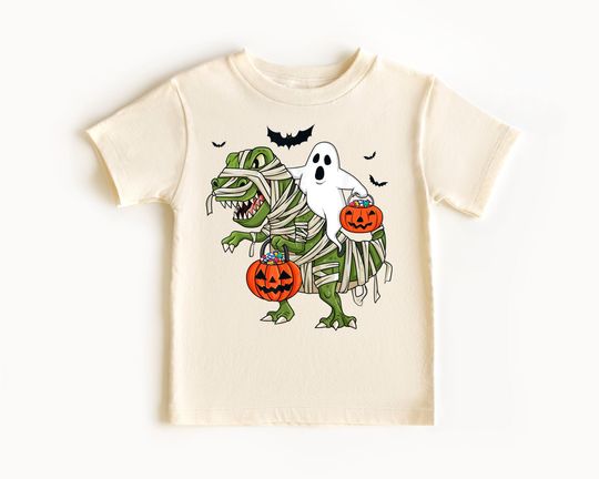 Discover Dinosaur Halloween Shirt, Dinosaur Ghost T-Shirt, Spooky Season Kids Shirt