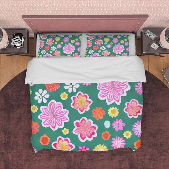 Discover Green Floral Bedding Sets, Gifts for Friends