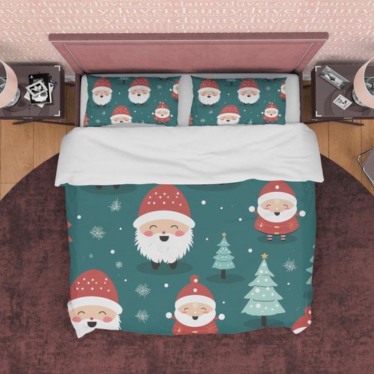 Discover Cute Santa Claus Chibi Bedding Sets, Gifts for Friends