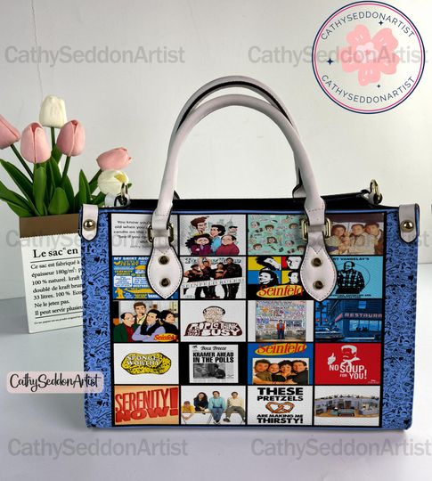 Discover Seinfeld Leather Handbag, Seinfeld Christmas Personalized Woman Handbag, Shoulder Bag