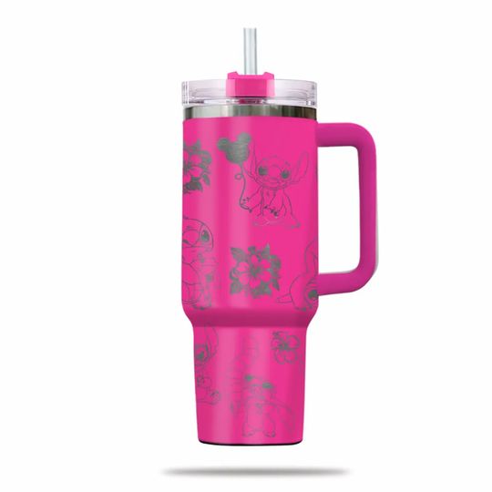 Discover Stitch's Galactic Mischief Laser Engraved Tumbler