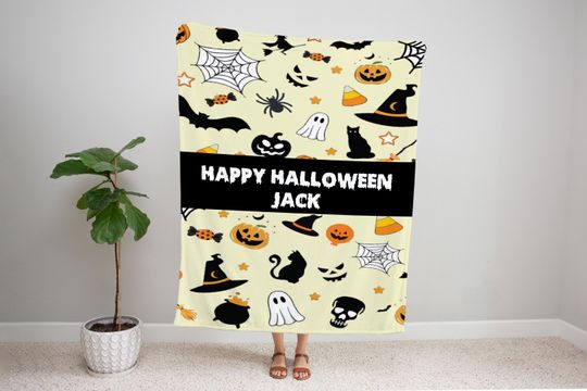 Discover Custom Halloween Blanket, Pumpkin name Blanket
