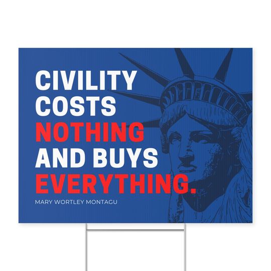 Discover Civility Yard Sign, Election Political Yard Sign