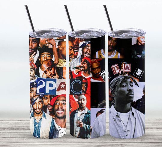 Discover Tupac Tumbler 20 oz with lid and straw, Gifts for Fan