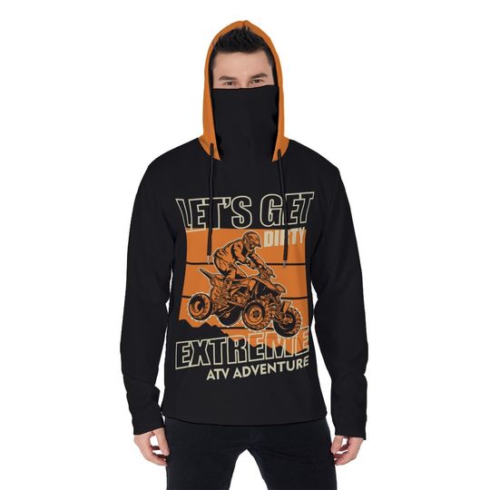 Discover Hoodie with Mask/ Mens Street Wear/ Cozy Hoodie/ Bike Hoodie Fanatics/ Bike Wear