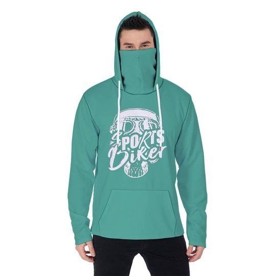 Discover Mens Green Hoodie Mask/ Mens Street Wear/ Cozy Hoodie/ Bike Hoodie Fanatics/B ike Wear
