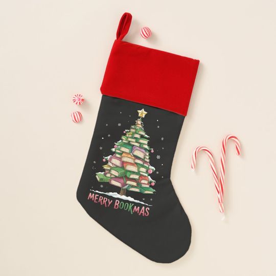 Discover Christmas Book Lover Tree Librarian Merry Bookmas Christmas Stockings