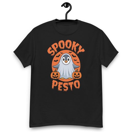 Discover Spooky Pesto Penguin Halloween T-Shirt, Cute Ghost Penguin Costume Tee