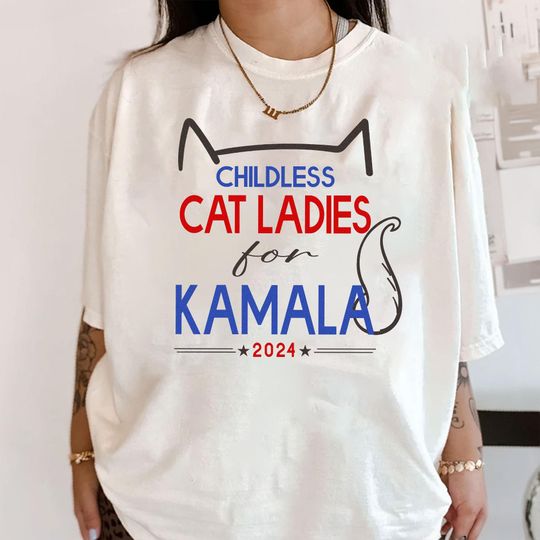 Discover Cat Ladies For Kamala Shirt, Kamala Harris 2024 President Shirt