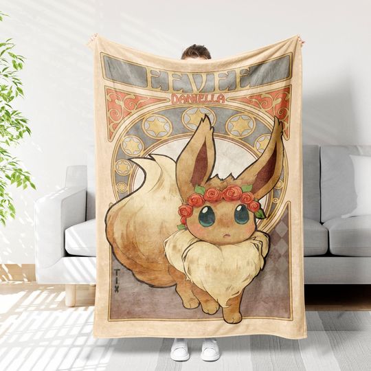 Discover Personalized Pk Blanket Beautiful Eevee Blanket  Manga Cartoon Gift  Anime Pk Gift For Kids  Baby Blanket