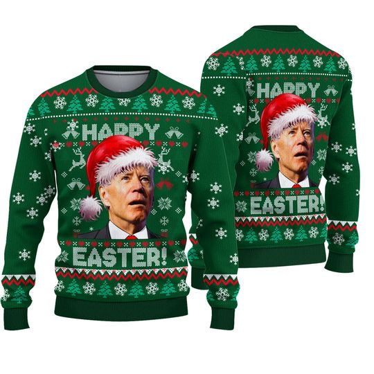 Discover Happy Easter Sweater, Funny Joe Biden Ugly Christmas Sweater
