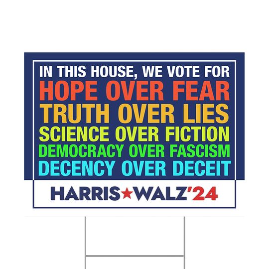 Discover In This House We Vote For Yard Sign | Harris Walz 2024