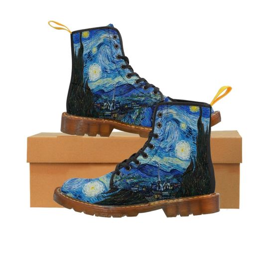 Discover Vincent Van Gogh's Starry Night Womens Canvas Boots