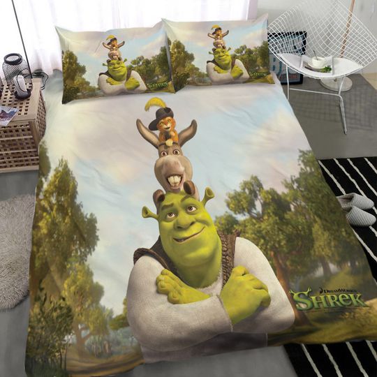 Discover Shrek Printing Three Piece Bedding Set
