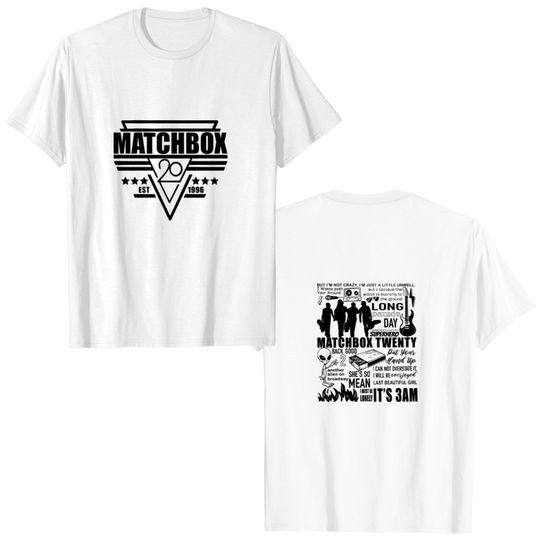 Discover 2 Side Vintage Matchbox Twenty Merch Lyrics Album Shirt