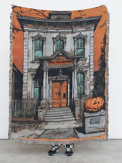 Discover Halloweentown Woven Blankets, Pumpkin Halloweentown Woven Blankets